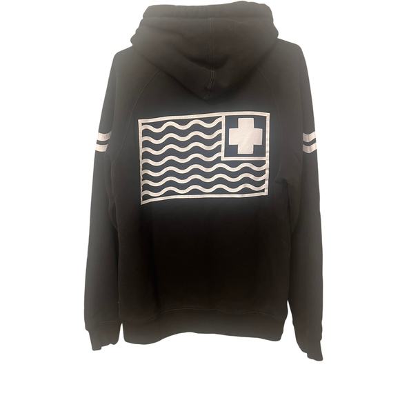 Pink Dolphin Pullover Graphic Hoodie Sz M Grunge Emo Skater Streetwear RARE Y2K - Picture 2 of 6